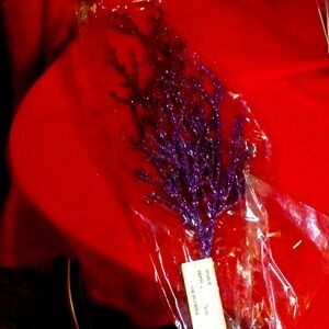 Set of 8 Purple Glitter Coral Sprays
